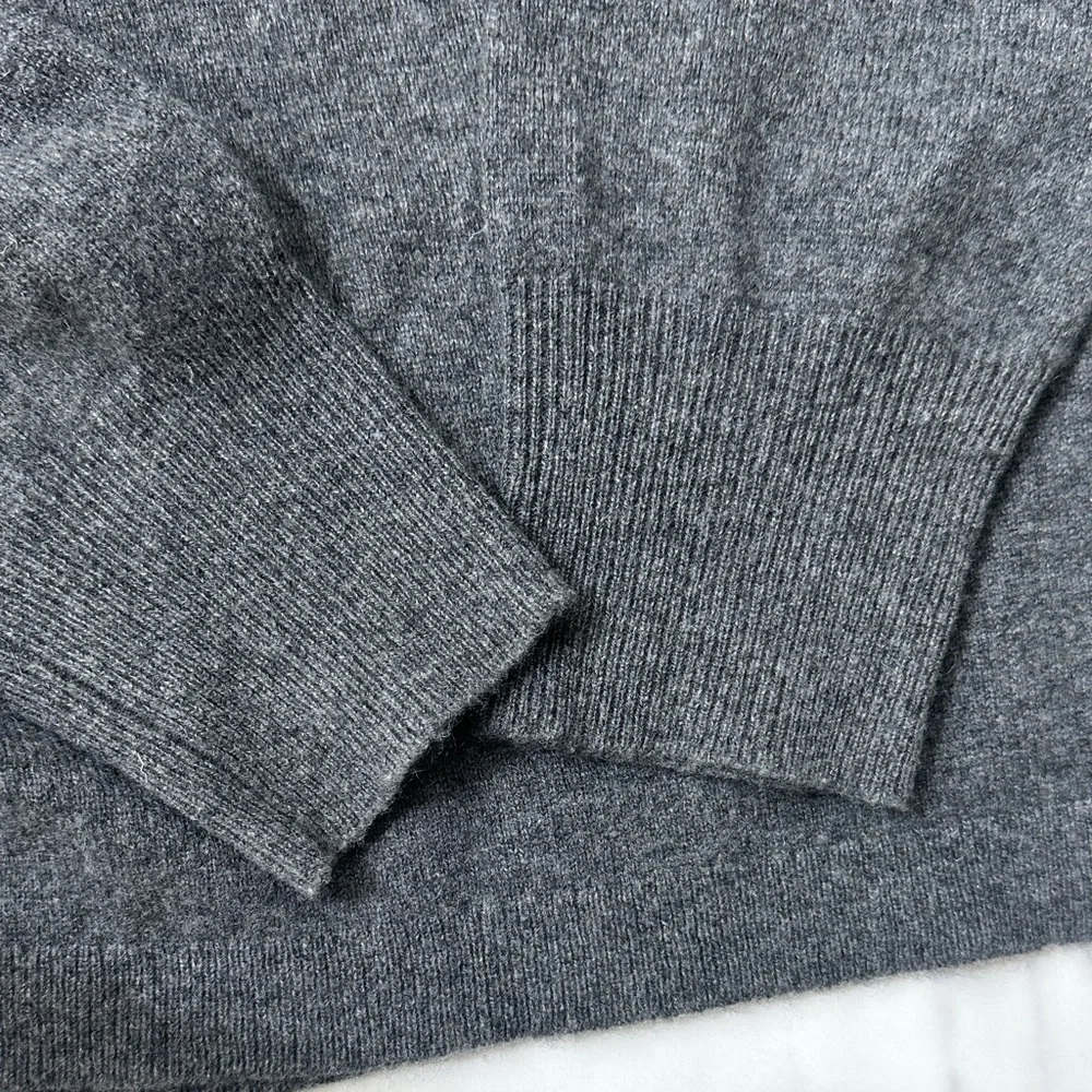 J Crew 100% Cashmere Turtleneck Sweater sz L Dark Grey - Picture 4 of 12